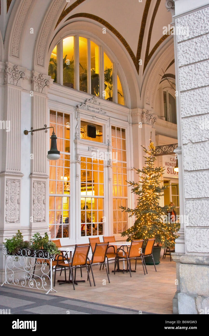 Viennese cafe at Christmas Stock Photo
