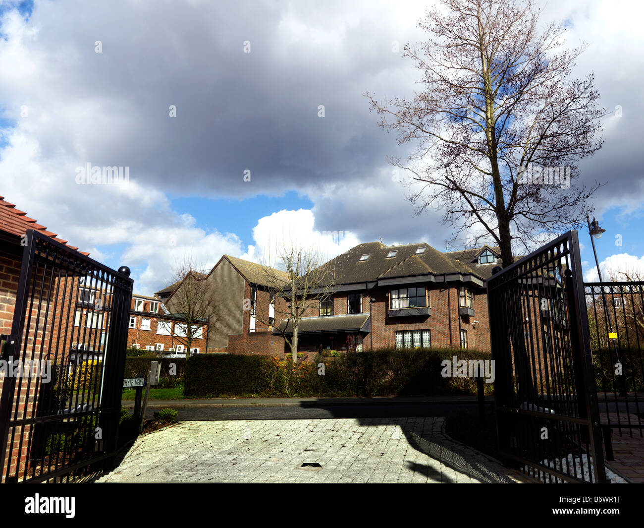 Gated Community Gates Open Stock Photo Alamy