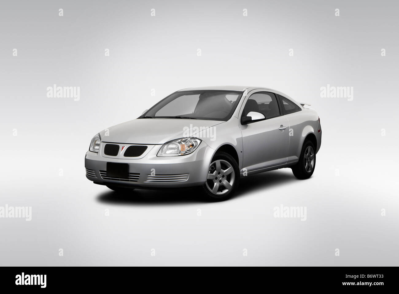 2009 Pontiac G5 in Silver - Front angle view Stock Photo