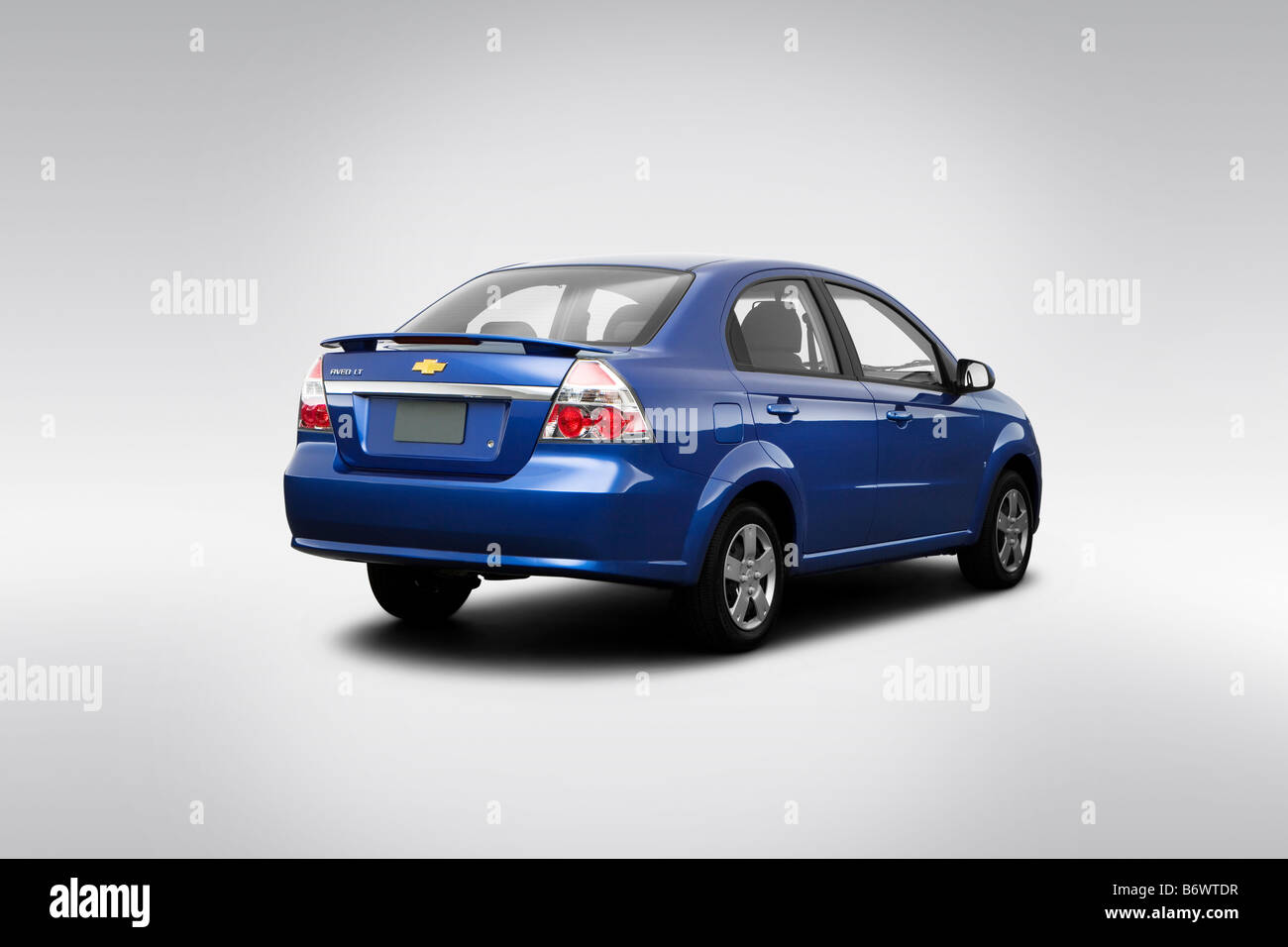 2009 Chevrolet Aveo LT in Blue - Drivers Side Profile Stock Photo