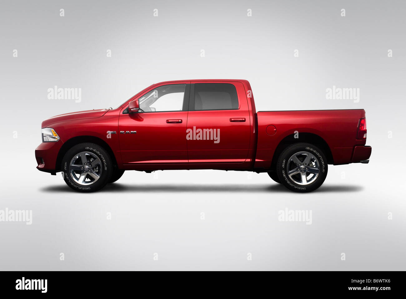 2009 Dodge Ram 1500 Sport in Red - Drivers Side Profile Stock Photo - Alamy