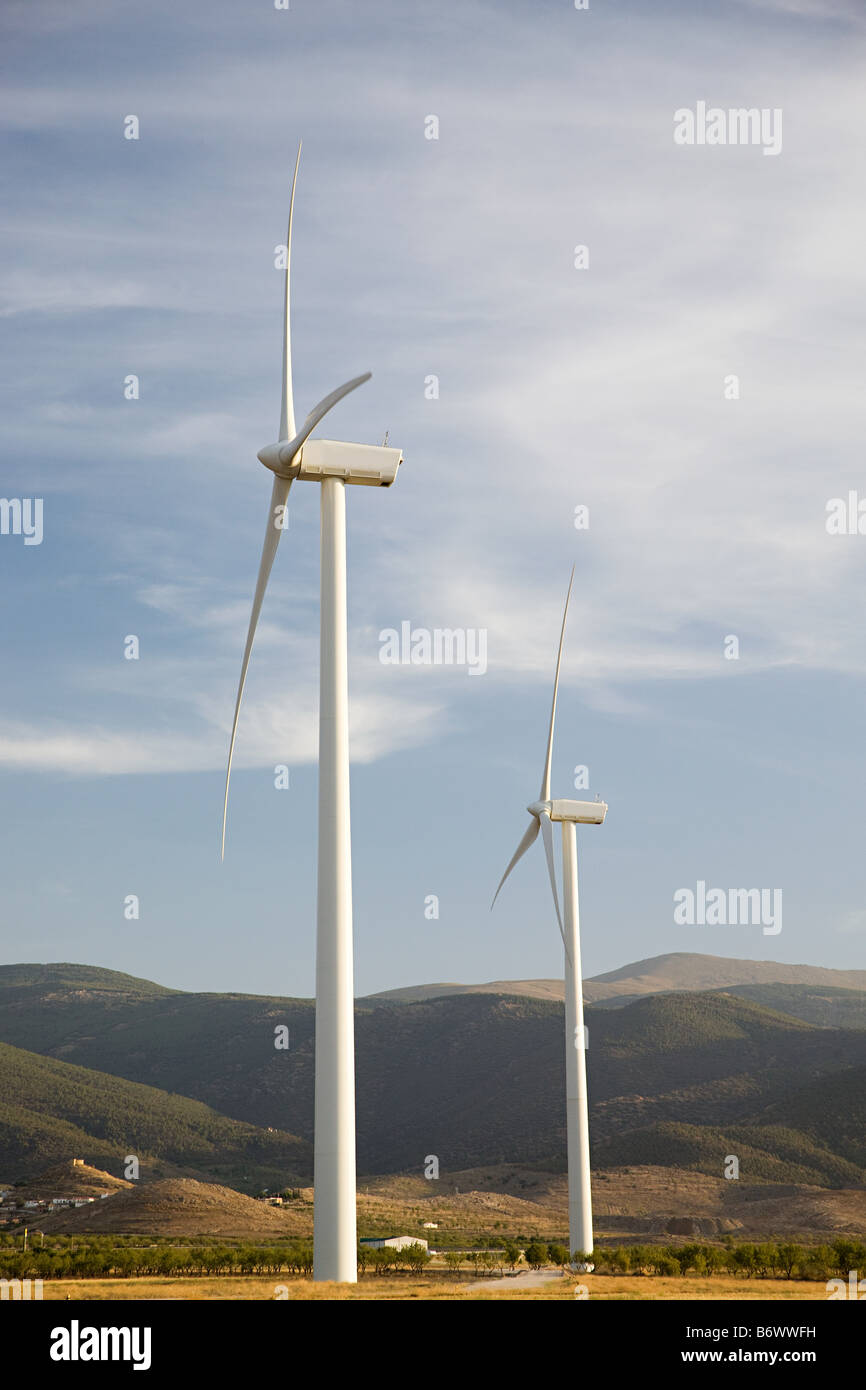 View of Wind turbines green mountain hi-res stock photography and images - Alamy