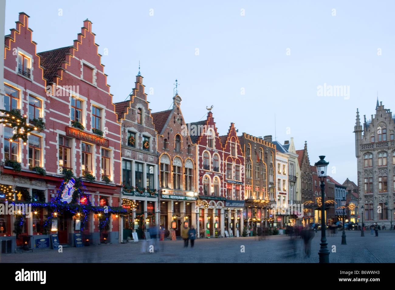 Markt at Christmas Bruges Belgium Stock Photo