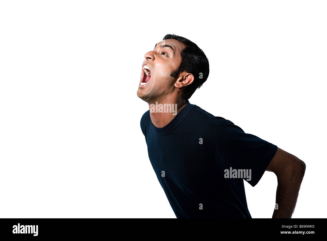 Portrait of a young man shouting Stock Photo