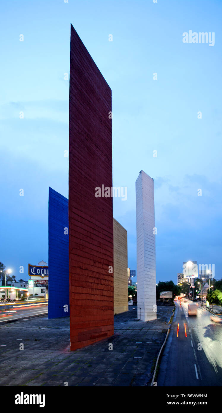 Mexico, Mexico City. The Torres de Satélite (Satelite Towers) are urban sculptures located in Ciudad Satélite (Satellite City) Stock Photo