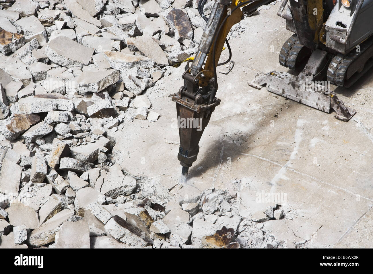 Pneumatic drill breaking concrete Stock Photo Alamy