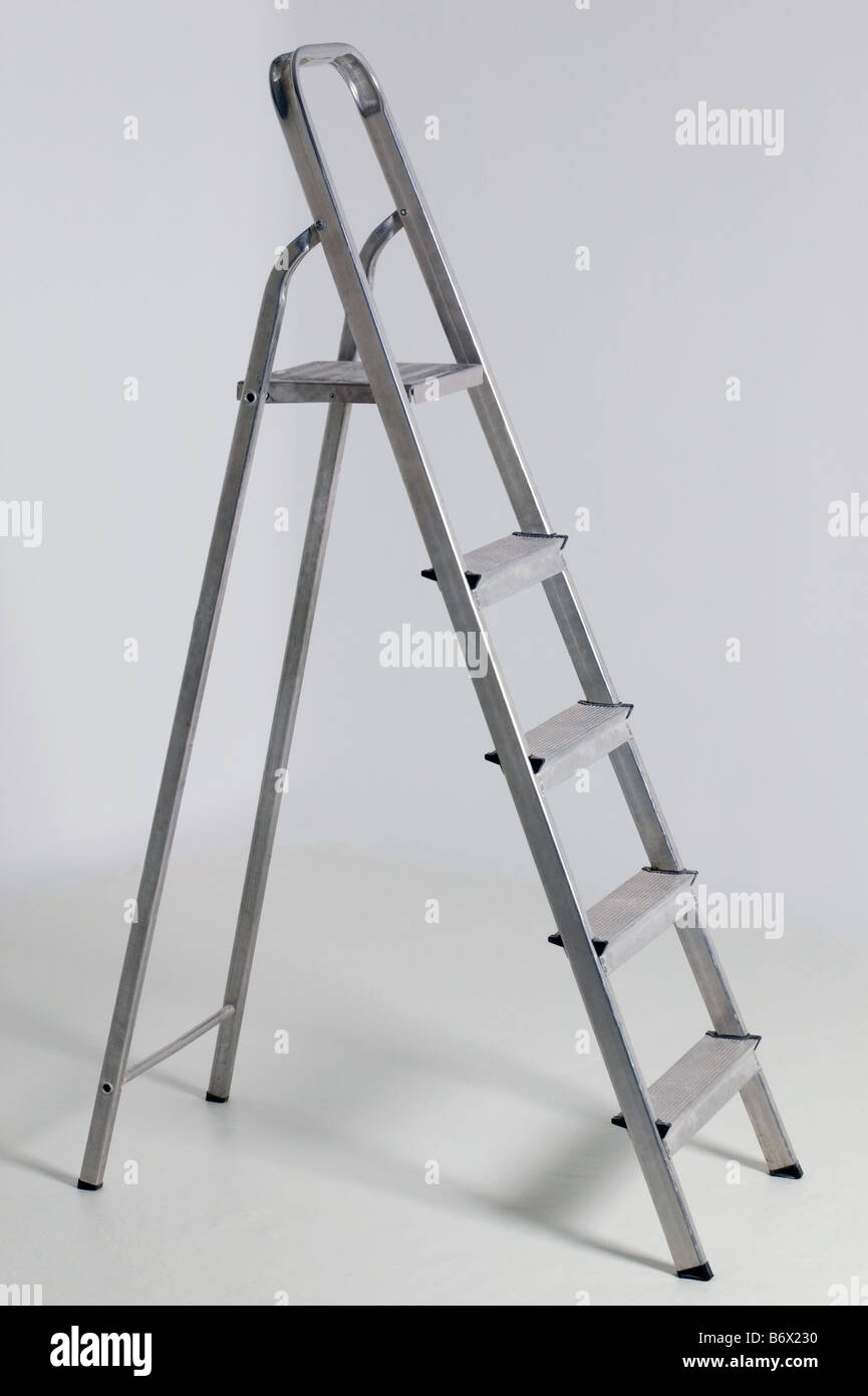 Aluminum stepladder Stock Photo