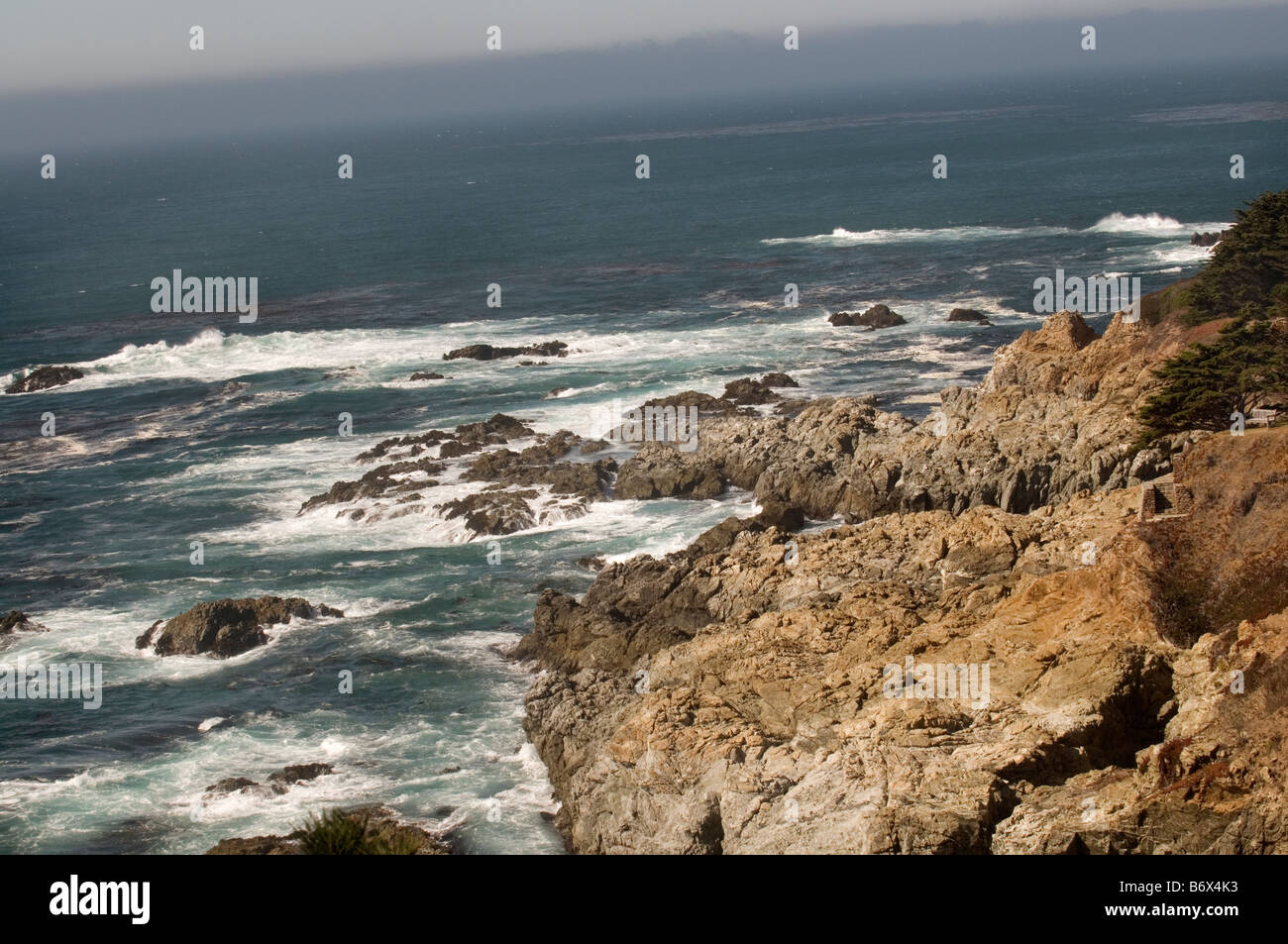 Rugged coastline on Pacific Coast Highway in Big Sur California Stock ...