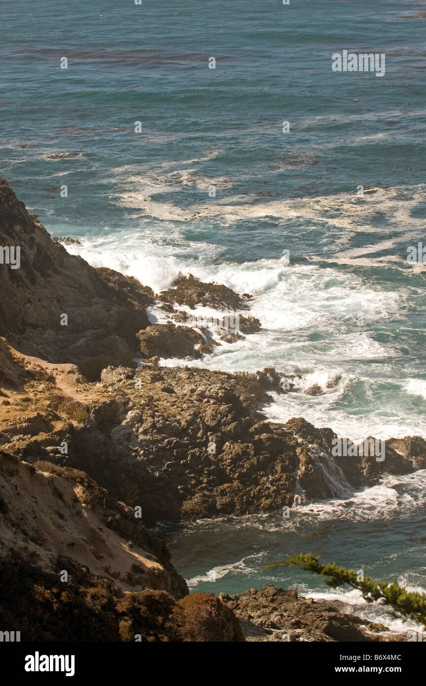 Rugged coastline on Pacific Coast Highway in Big Sur California Stock ...