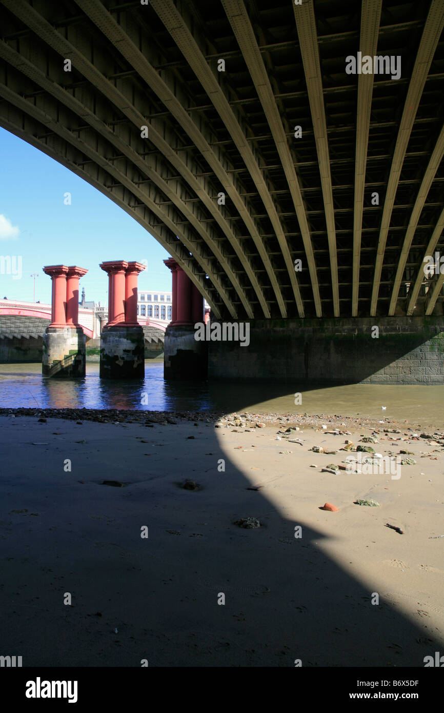 View from under Black Friars Bridge, London Stock Photo Alamy