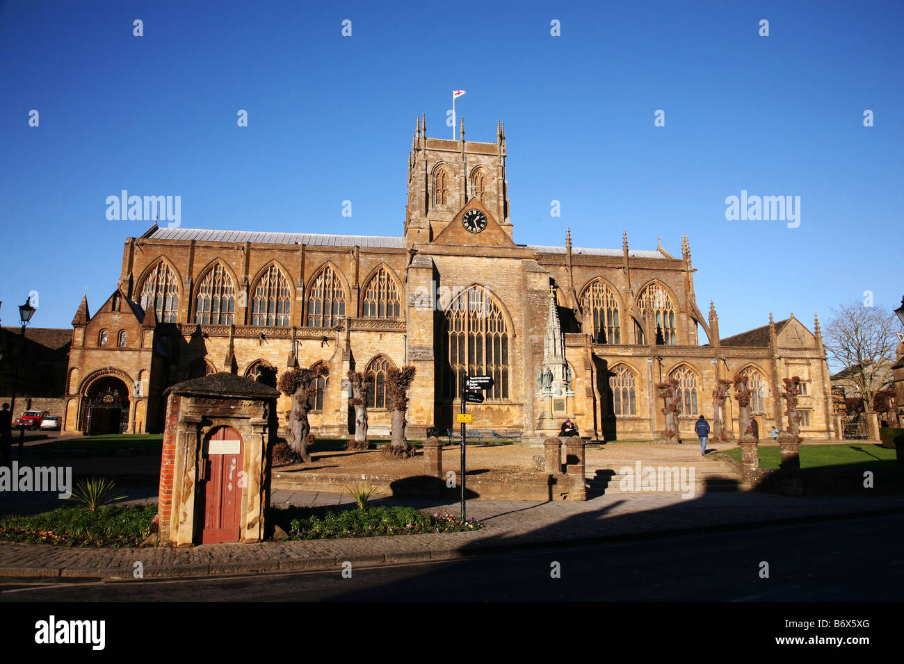 The Abbey Church of St Mary the Virgin in the old Dorset market town of Sherborne Stock Photo