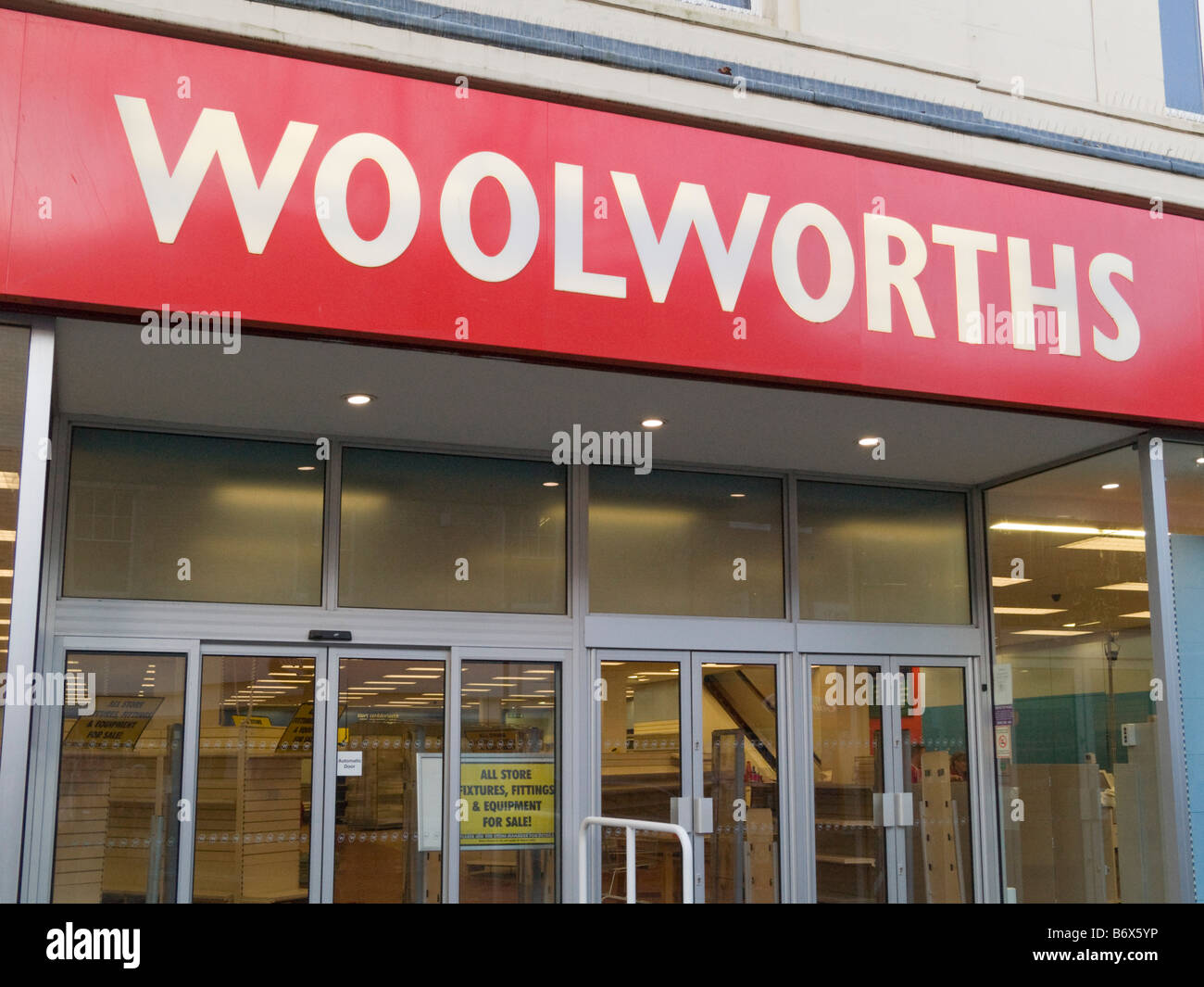 Woolworths store shop front closed down. Wales UK Britain Stock Photo