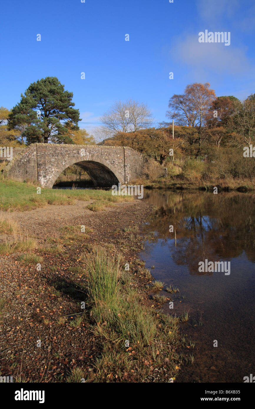 Bridge leading to Tibbie Shiels Inn between Saint Mary's Loch and the Loch of the Lowes, Borders, Scotland Stock Photo