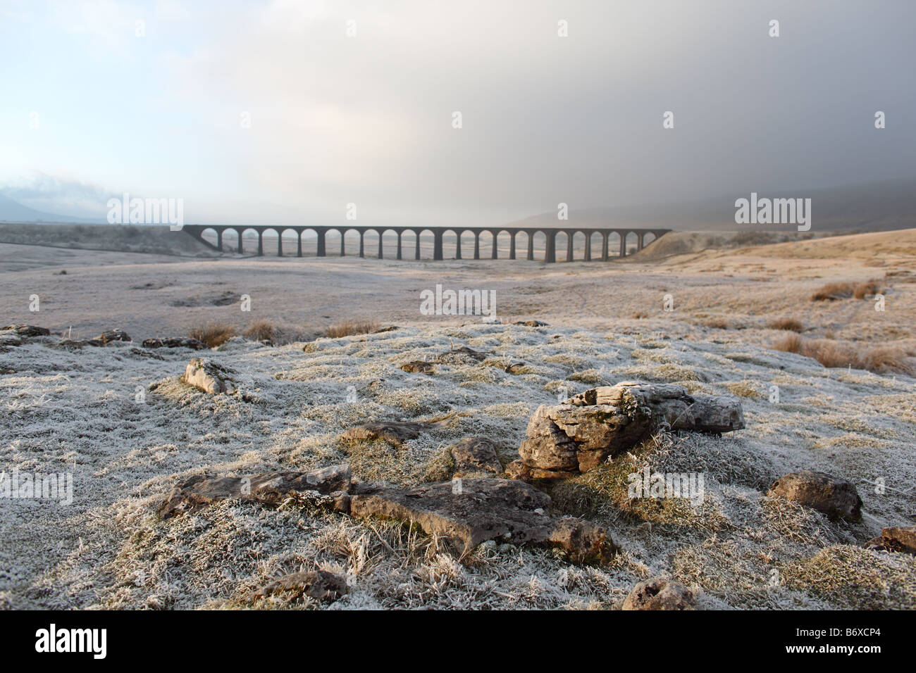 Ribblesdale viaduct on the Settle to Carlisle trainline, North Yorkshire, UK. Stock Photo