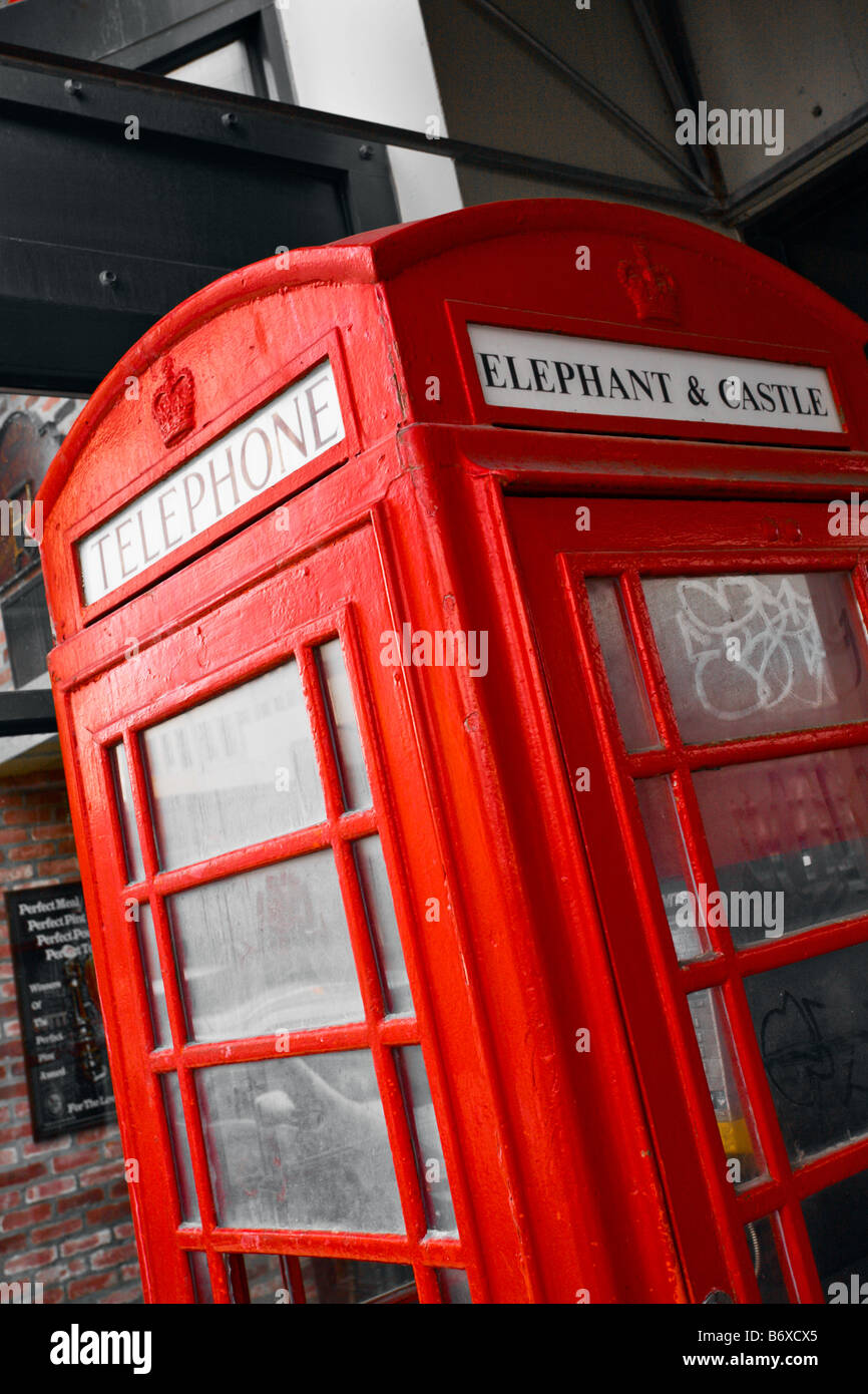 Red Telephone booth Stock Photo