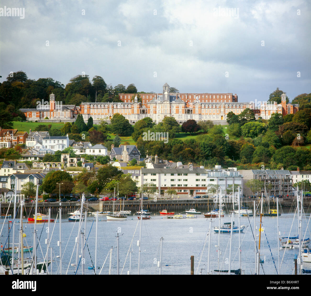 Britannia Royal Naval College and Dartmouth Harbour, Devon, England Stock Photo