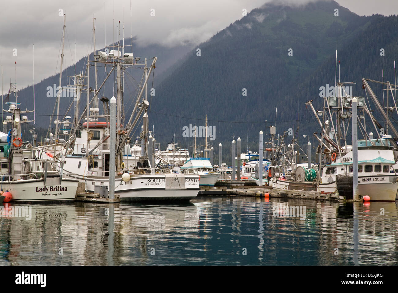 Petersburg Alaska USA harbor fishing boats Stock Photo Alamy