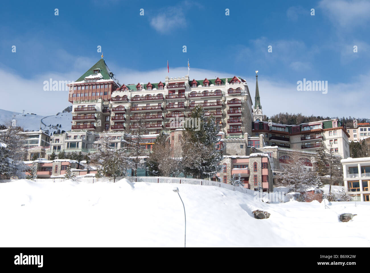 Badrutt's Palace hotel in St Moritz Switzerland Stock Photo