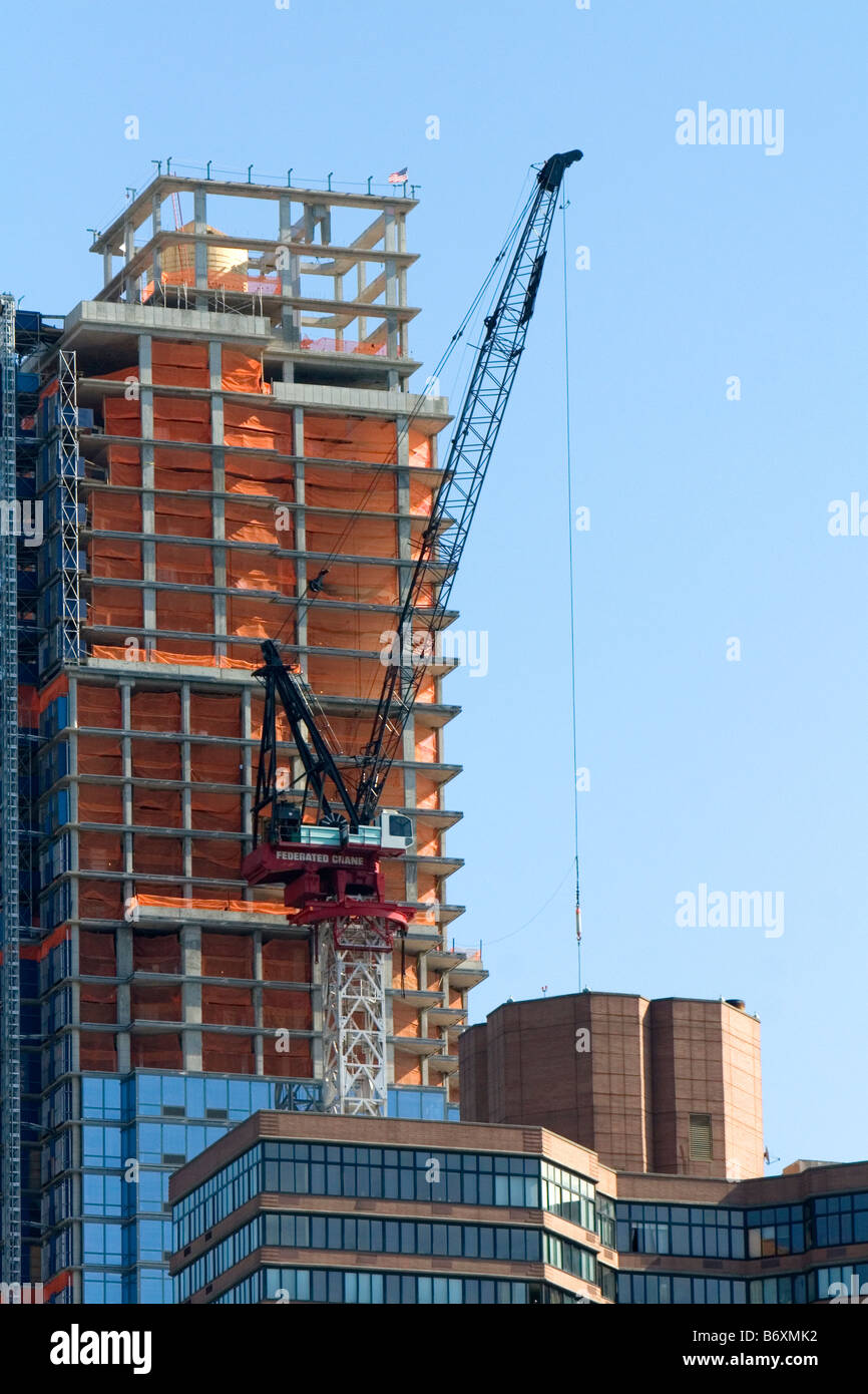 Building construction crane in New York City New York USA Stock Photo