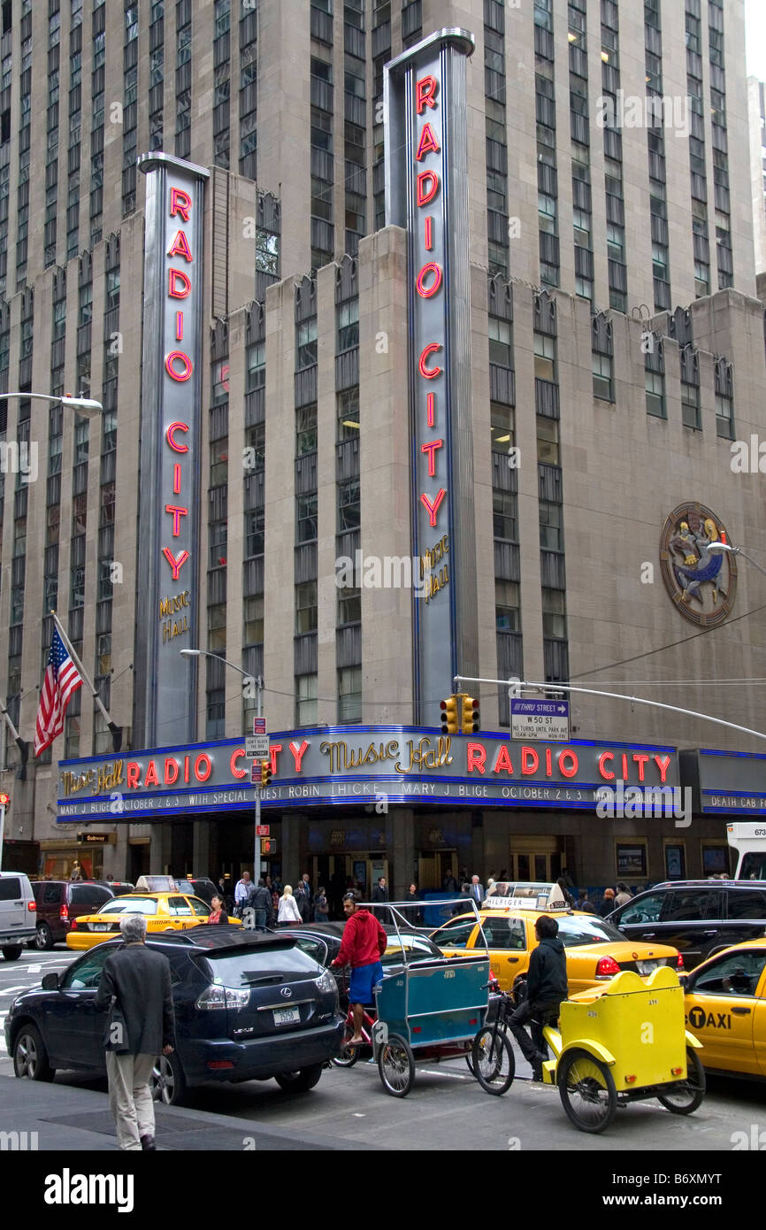 Radio City Music Hall located in Rockefeller Center Manhattan New York City New York USA Stock Photo