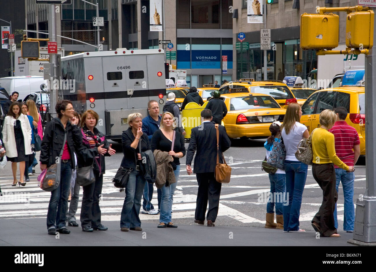 Pedestrians in midtown Manhattan New York City New York USA Stock Photo ...