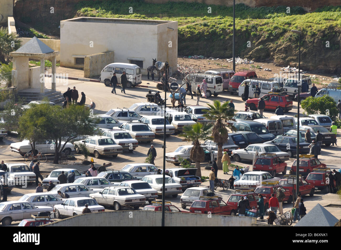 Taxi station in Fes, Morocco Stock Photo