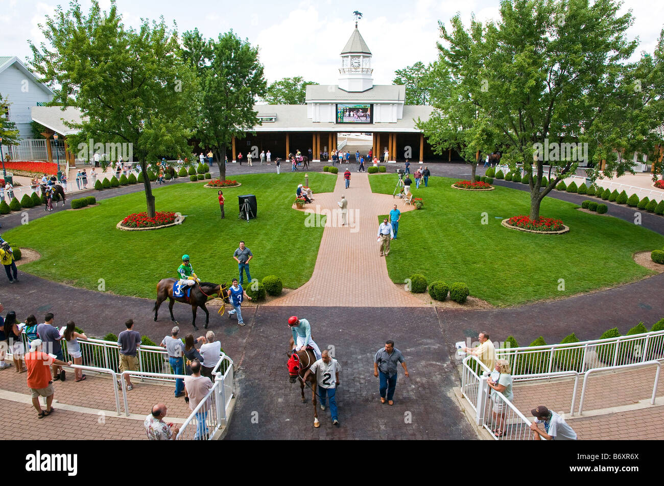 Race Track Paddock Area Stock Photo Alamy