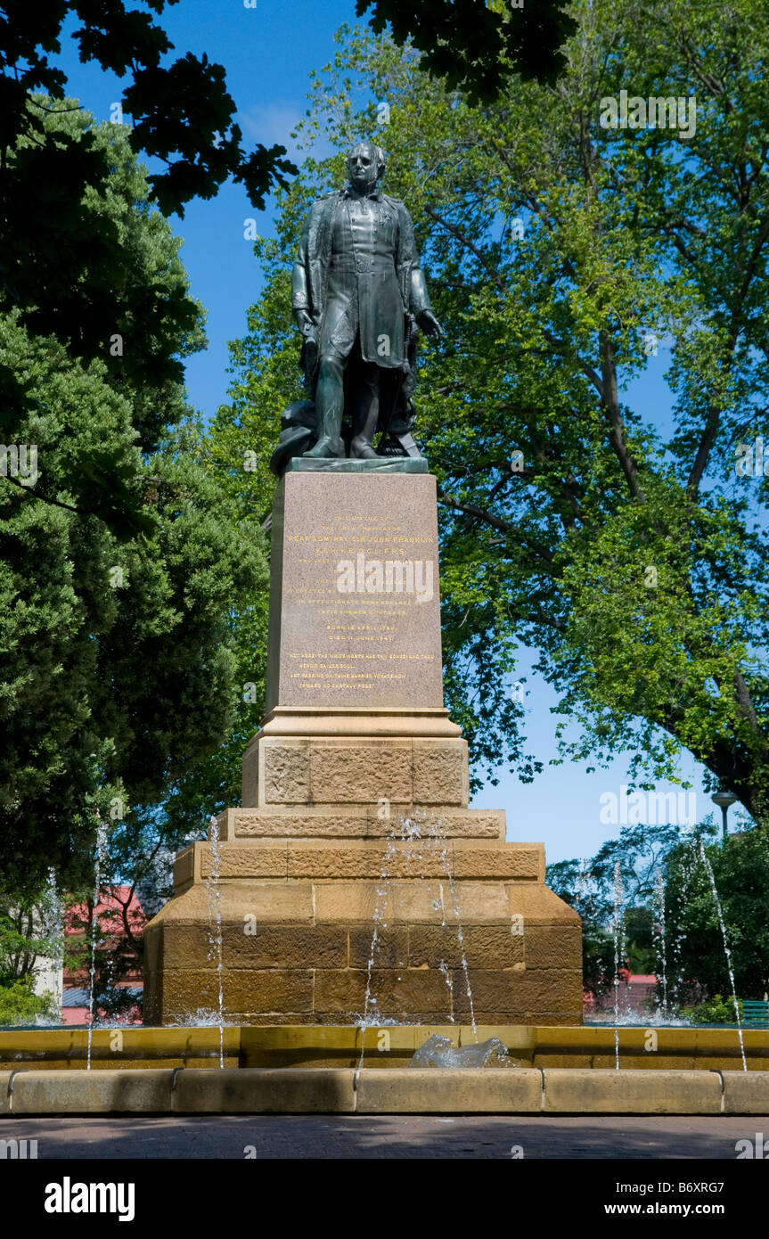 Monument to Sir John Franklin governor of Tasmania and Arctic explorer in Franklin Square in Monument to Sir John Franklin governor of Tasmania and Arctic explorer in Franklin Square in