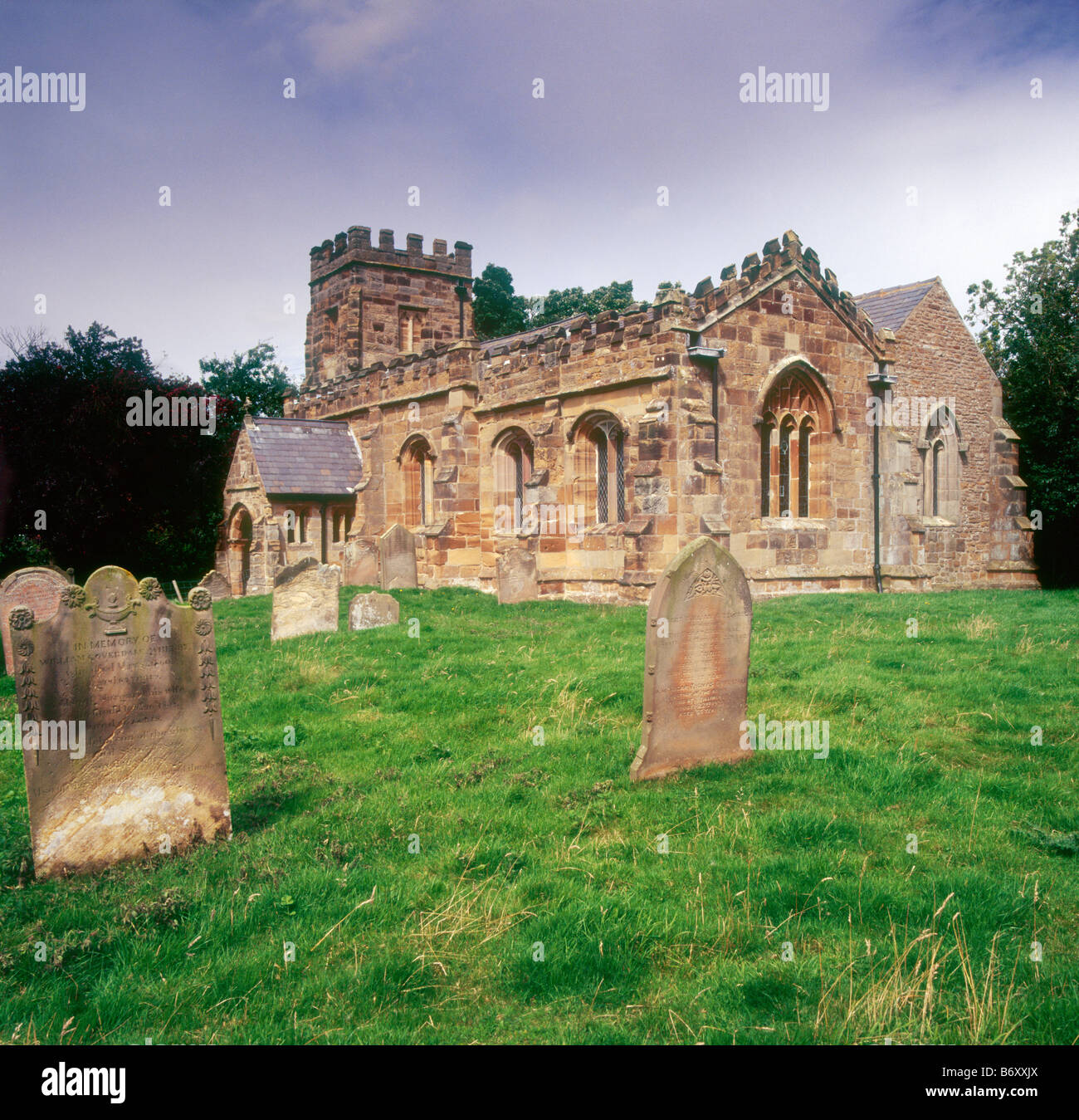 St Martin's Church at Whenby in the Howardian Hills, North Yorkshire, England. In the care of the Churches Conservation Trust Stock Photo
