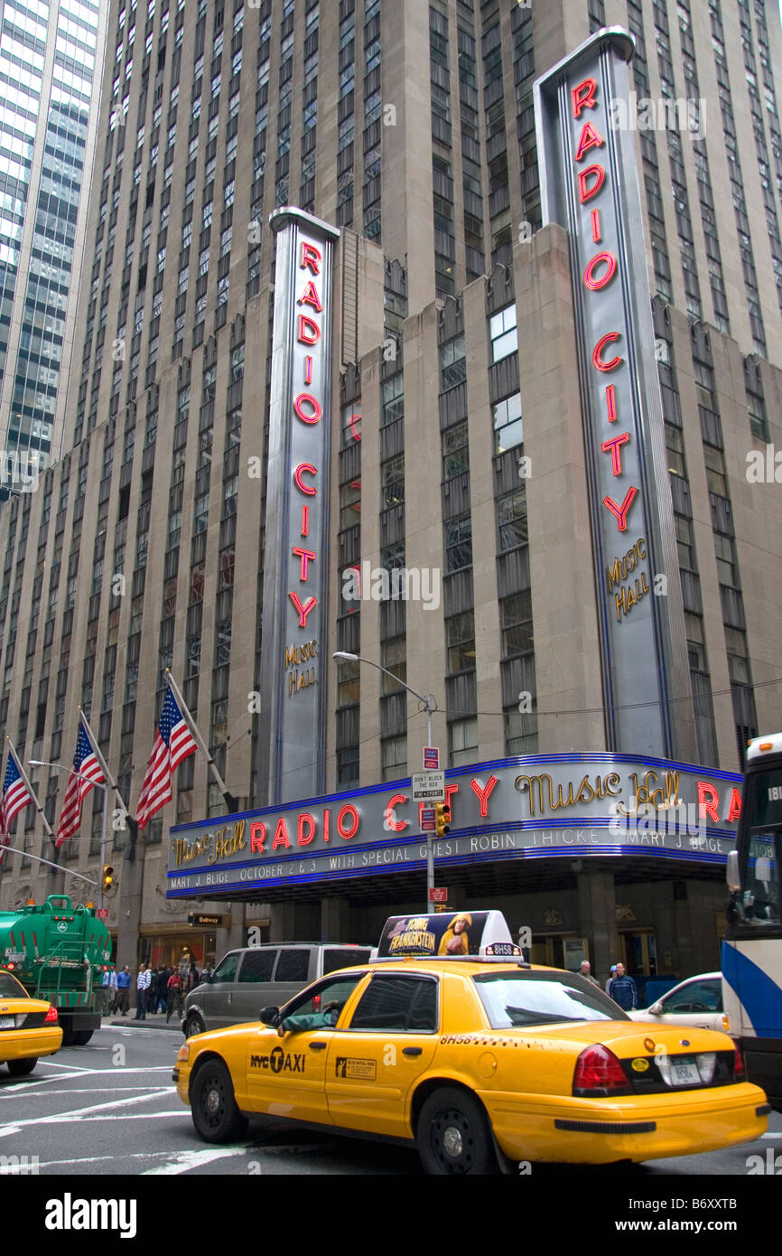 Radio City Music Hall located in Rockefeller Center Manhattan New York City New York USA Stock Photo