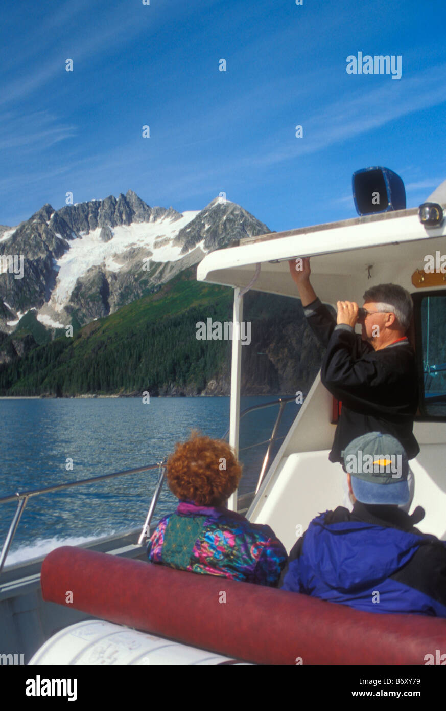 On Tour Boat, Kenai Fjords National Park, Seward, Alaska, USA Stock Photo