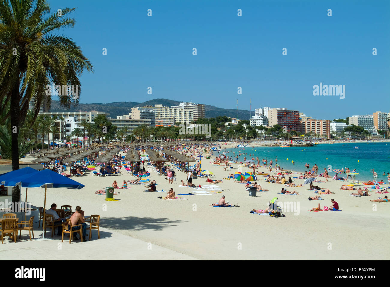 Beach at Magaluf, Calvia, Mallorca, Balearics, Spain Stock Photo - Alamy