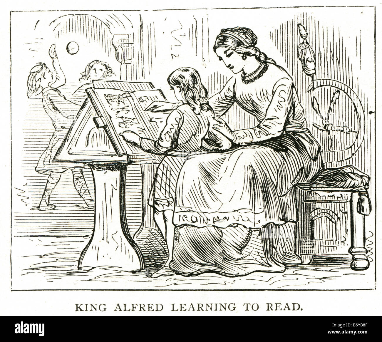 king alfred learning to read Alfred the Great, also spelled Ælfred, was king of the southern Anglo-Saxon kingdom of Wessex from Stock Photo