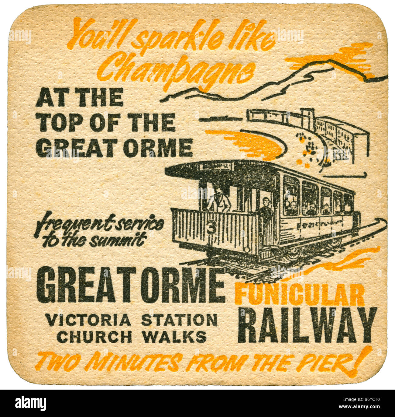 you'll sparkle like champagne at the top of the great orme great orme funicular railway victoria station church walks Stock Photo