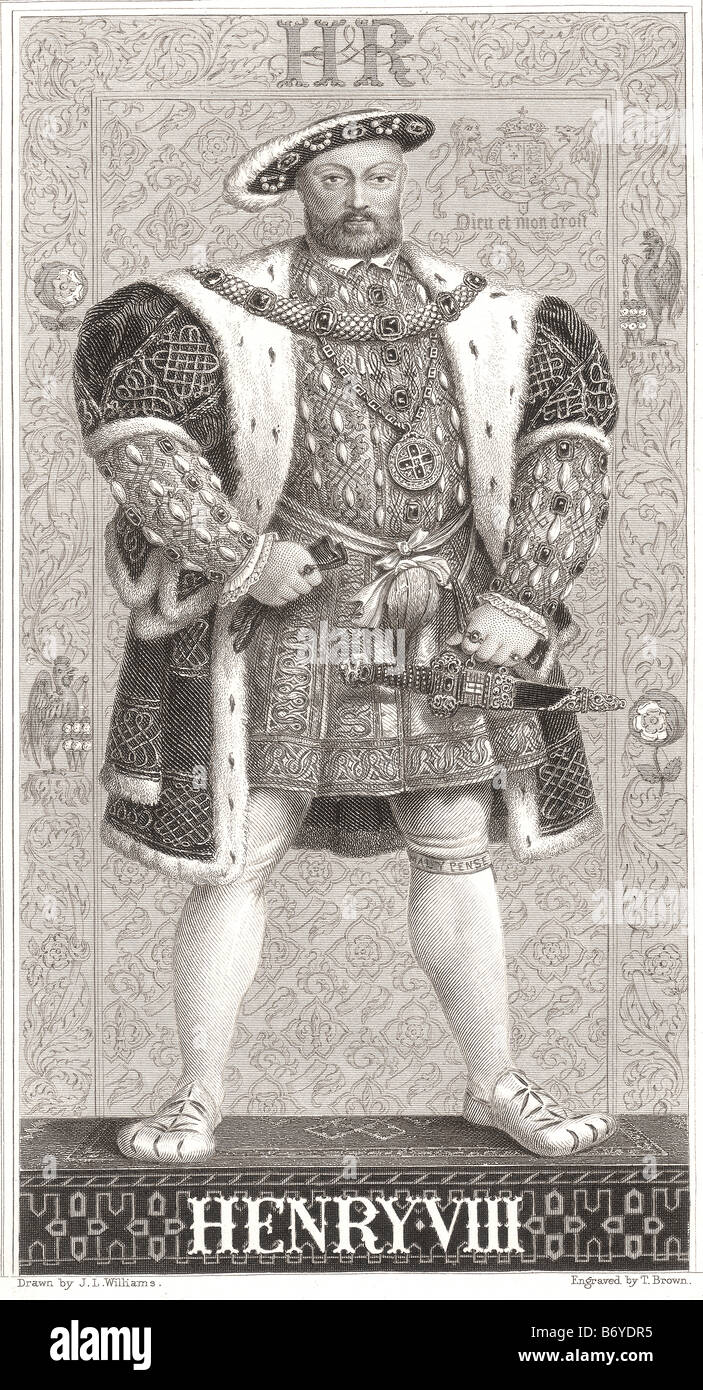 Henry VIII (28 June 1491 – 28 January 1547) King of England Lord of Ireland King of Ireland claimant to Kingdom of France Stock Photo