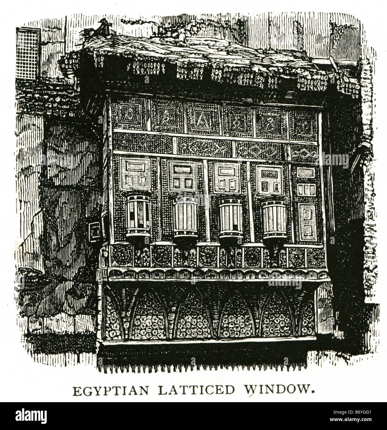 egyptian latticed window decoration architecture patterned traditional
