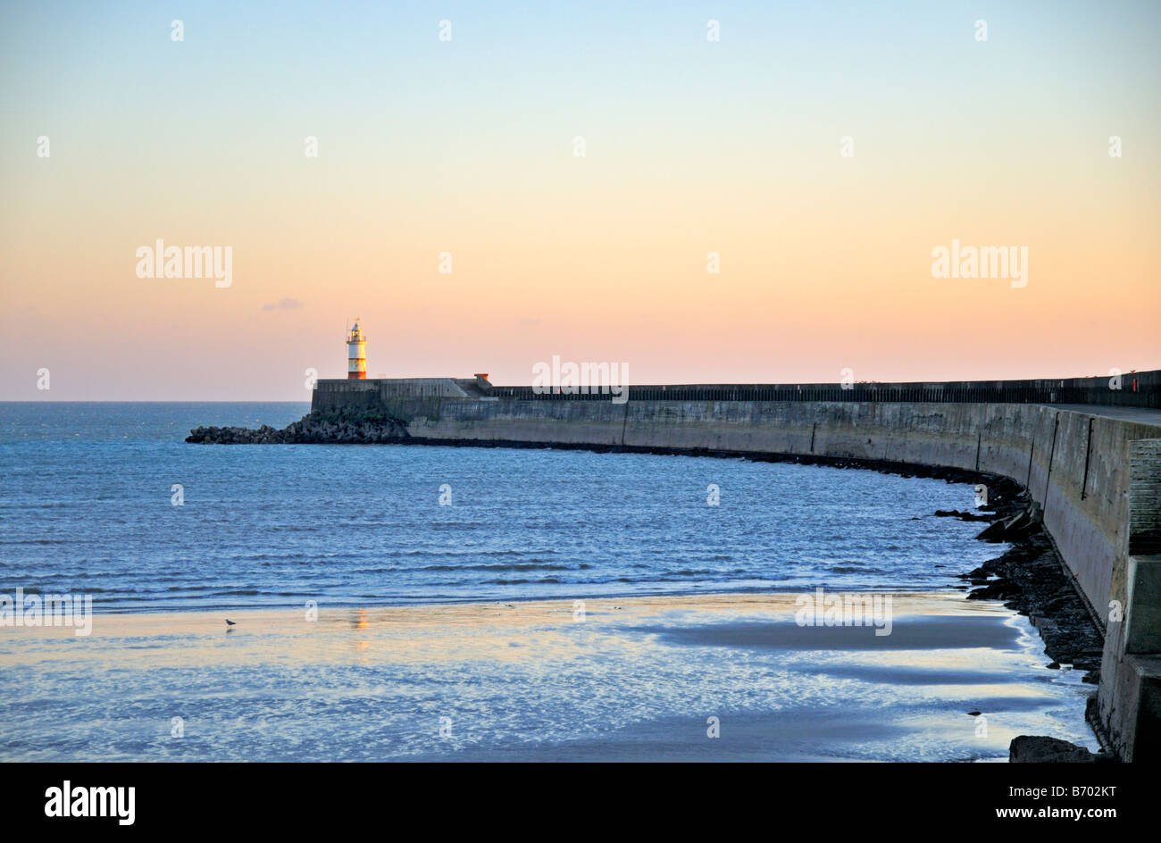 Newhaven west beach lighthouse East Sussex United Kingdom Stock Photo