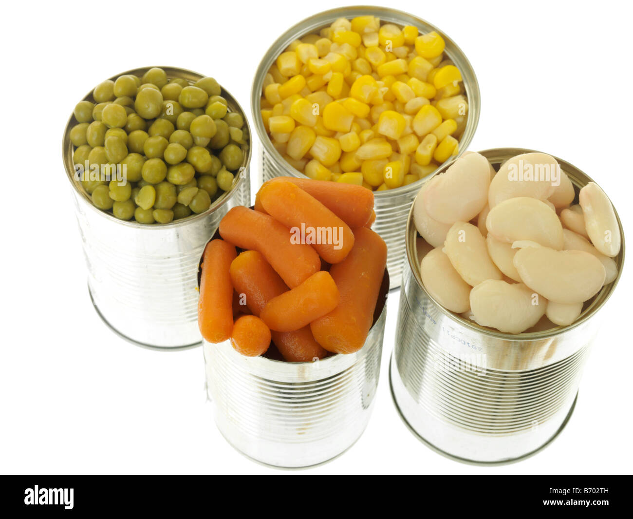 Selection of Popular And Convenient Tinned Vegetables Ready To Cook
