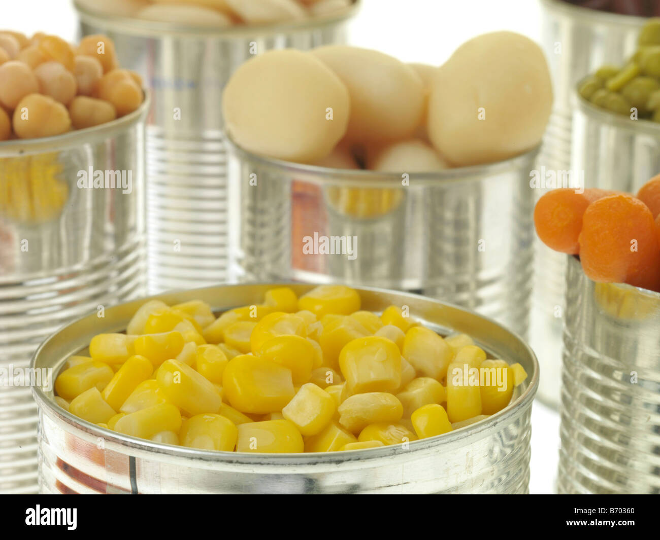 Tins of Vegetables Stock Photo Alamy