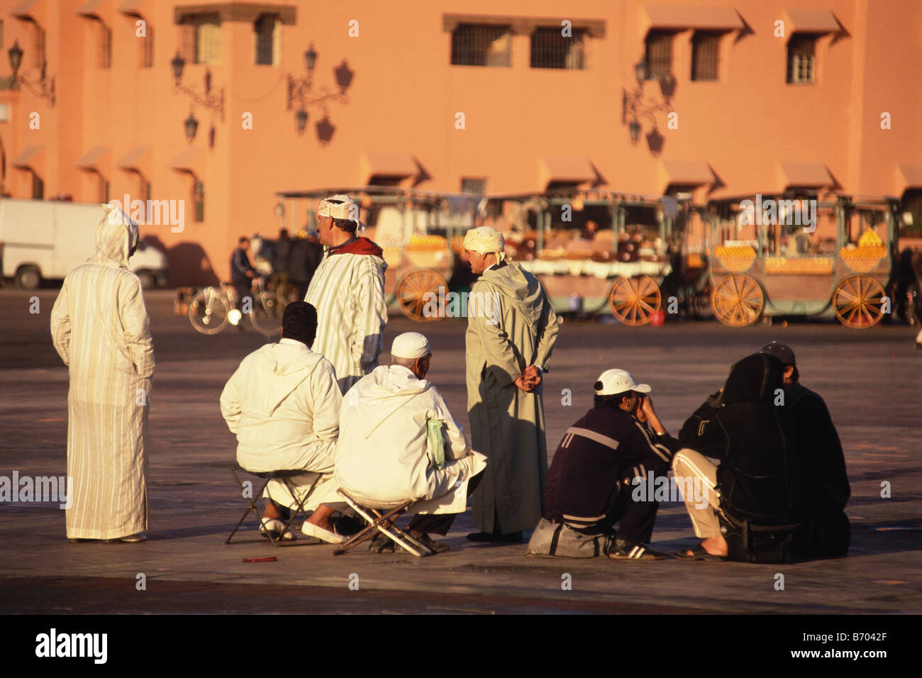 Djama El-Fna market on the market square, Marrakech, Maroco, Africa Stock Photo