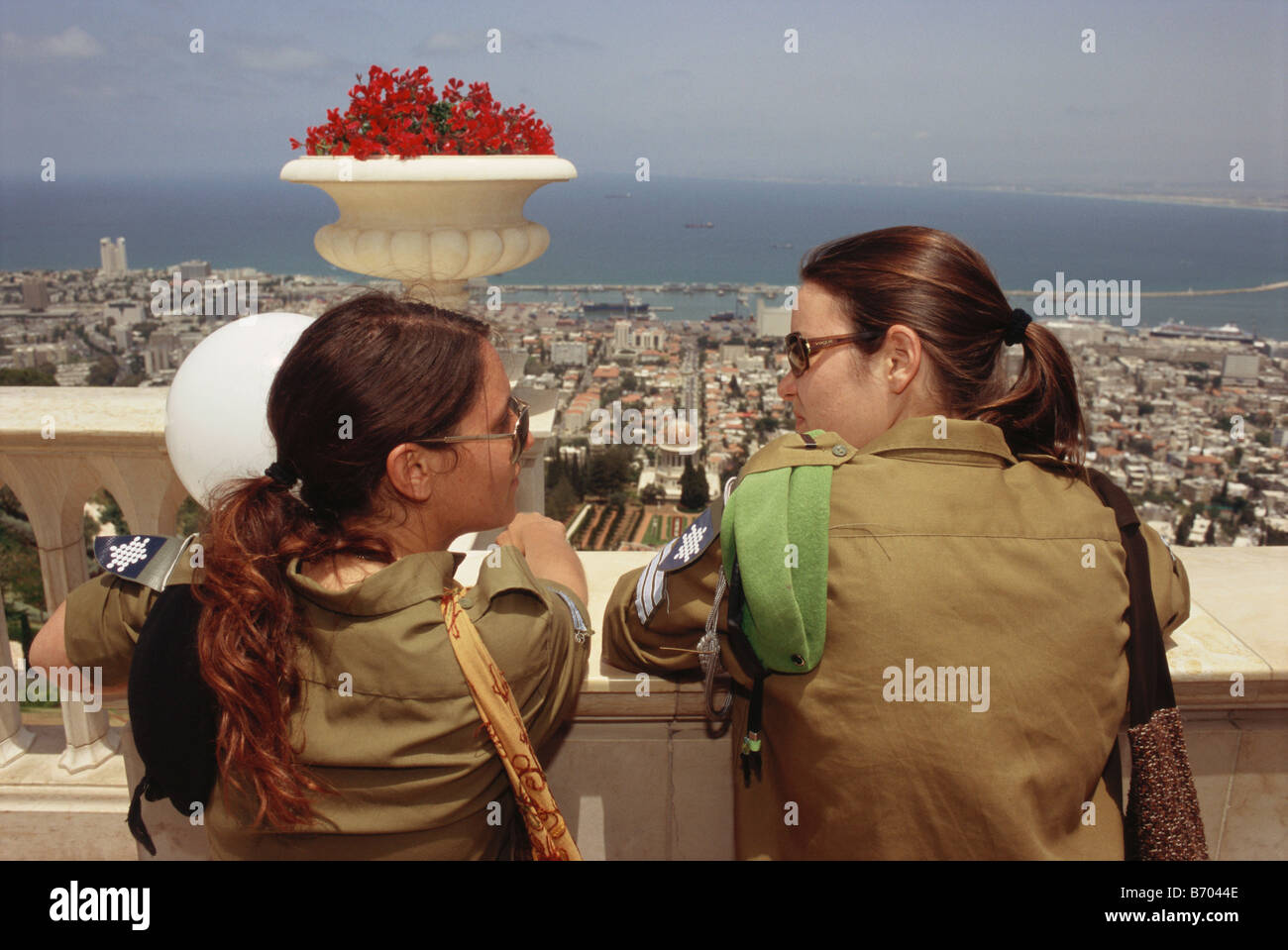 Female IDF soldiers, Israel Defence Forces, Haifa, Israel Stock Photo