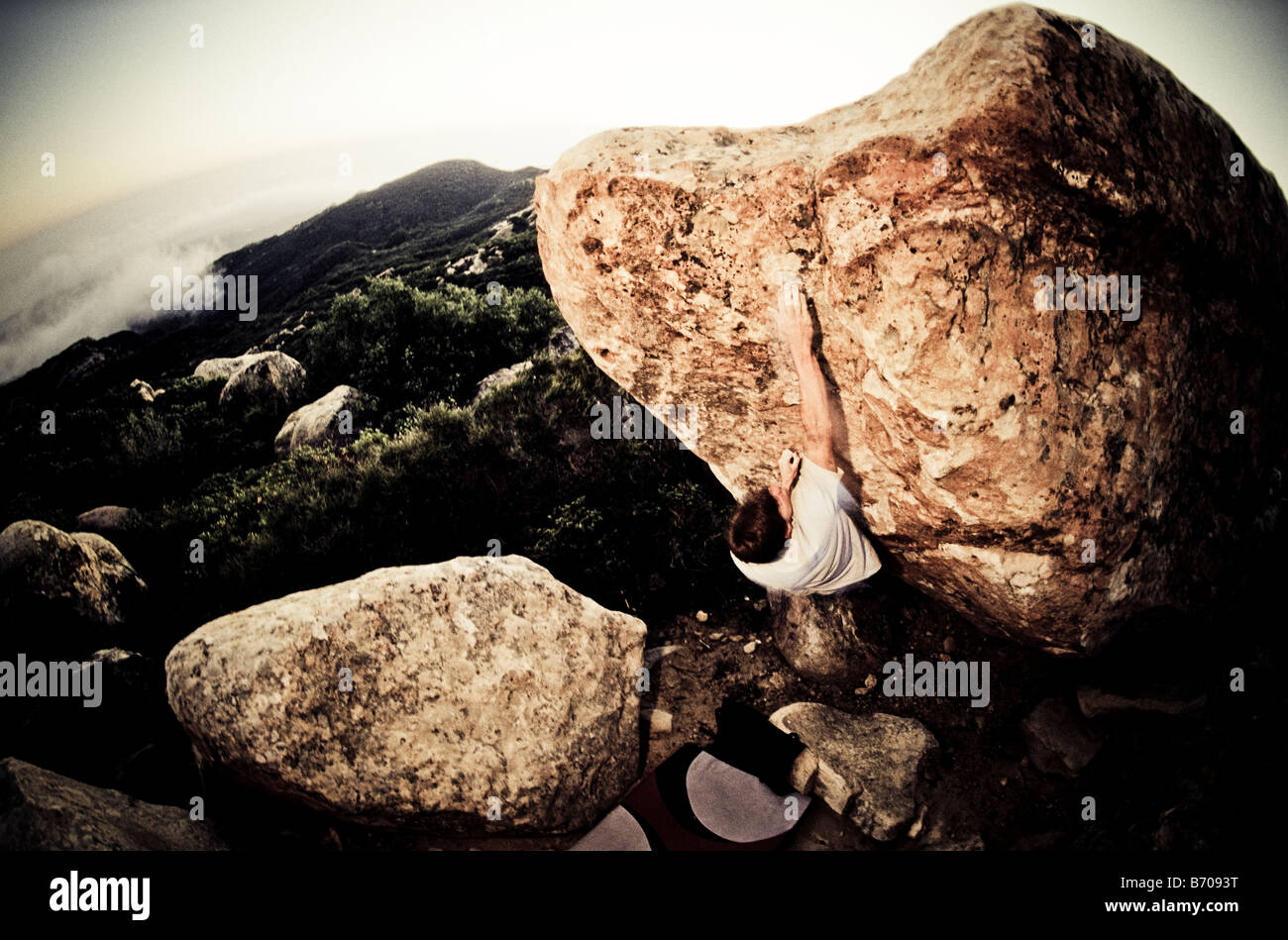 Rock climber, Santa Barbara, California. Stock Photo