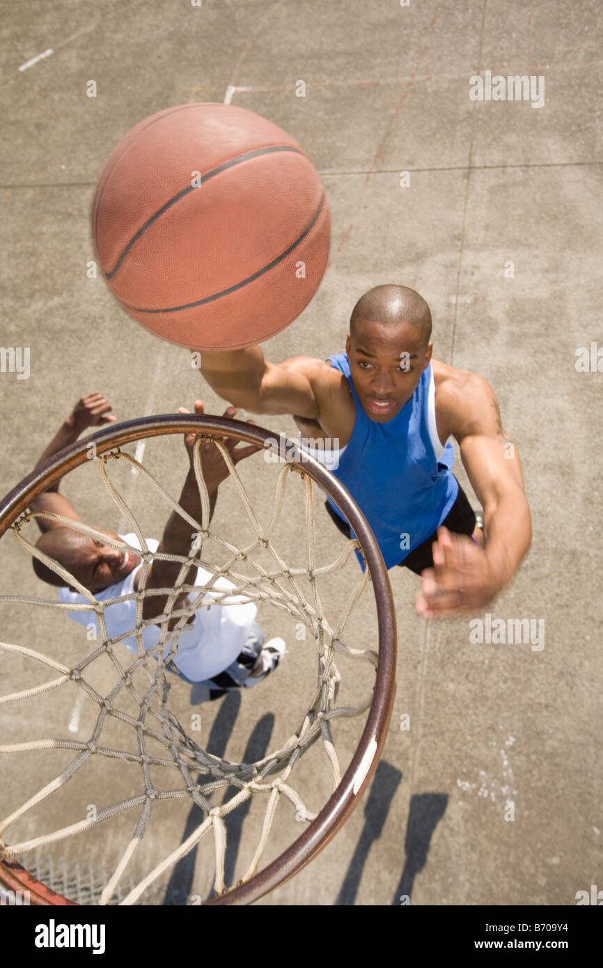 Two men play basketball in Portland, Oregon Stock Photo Alamy