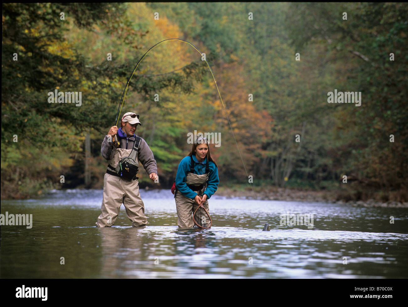 People fly fishing in Pennsylvania Stock Photo Alamy