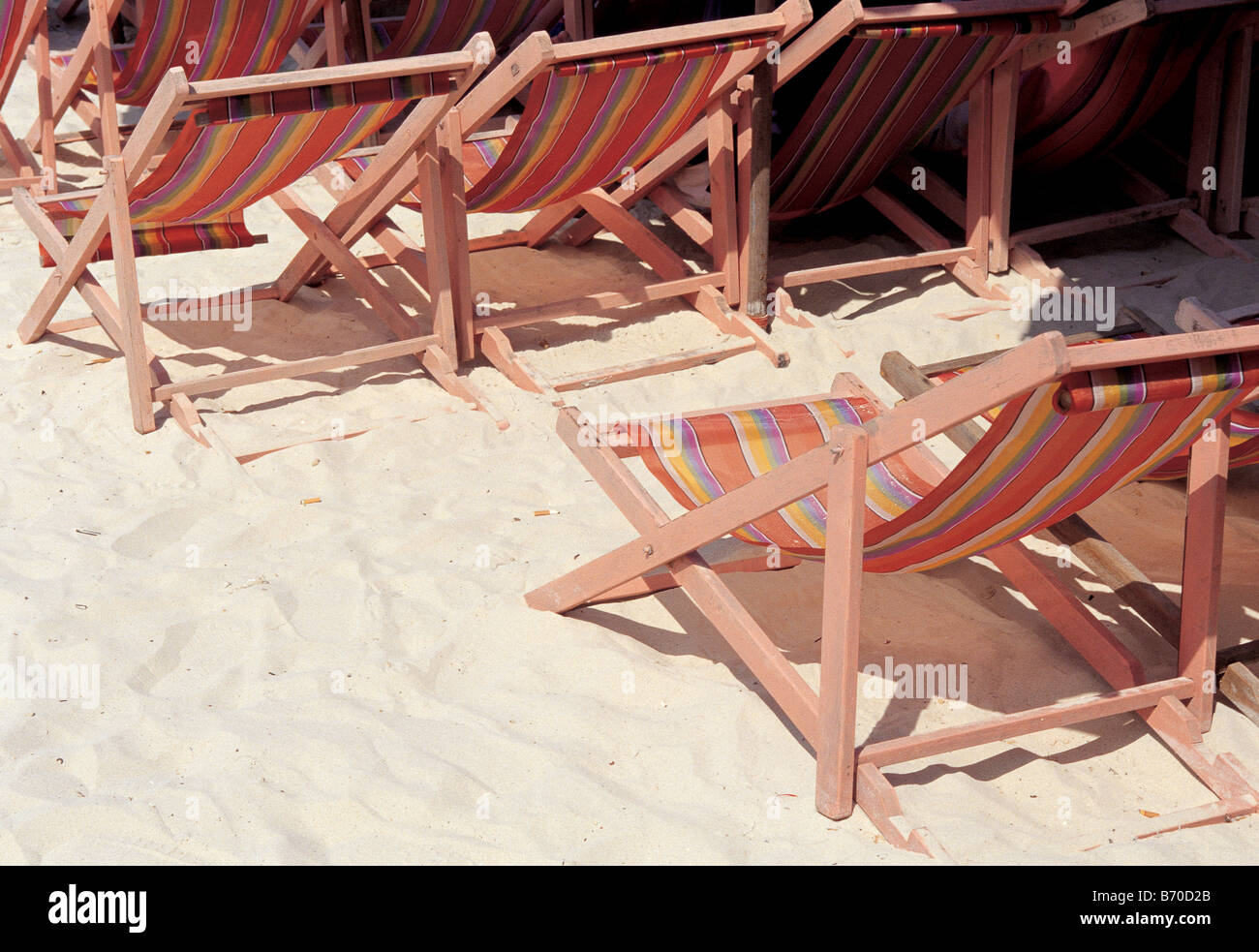 Chairs at the beach Stock Photo Alamy