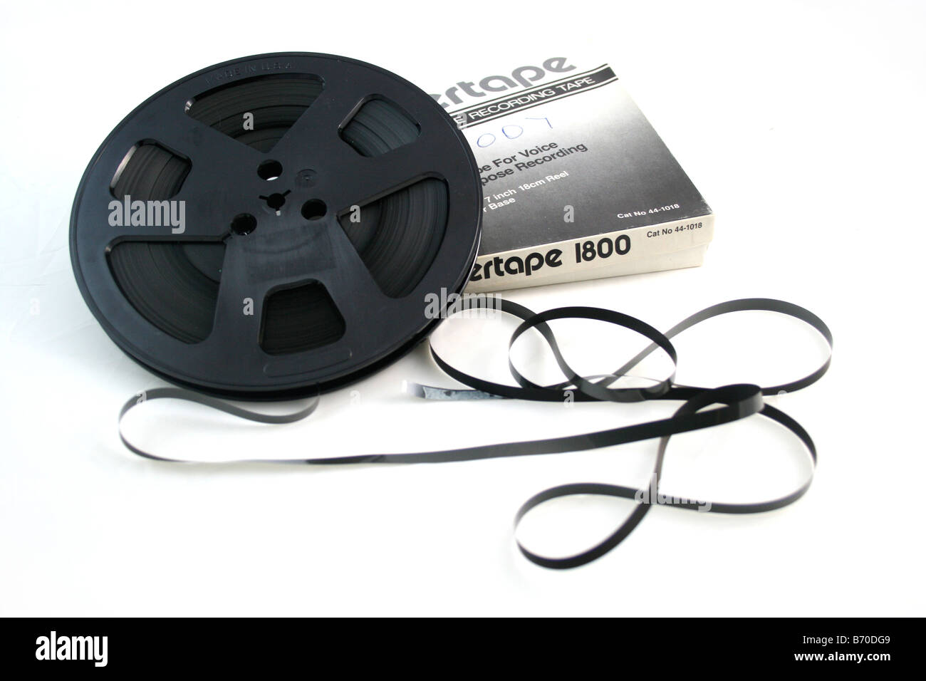 Tape reel and box cut out Stock Photo Alamy