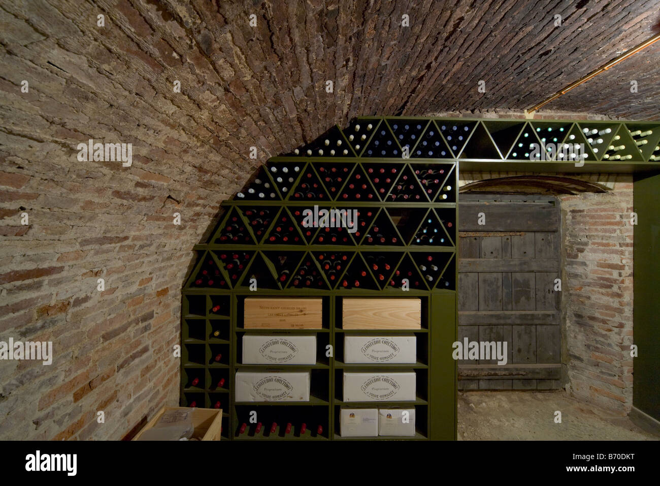 Wine cellar in English Country House Stock Photo Alamy