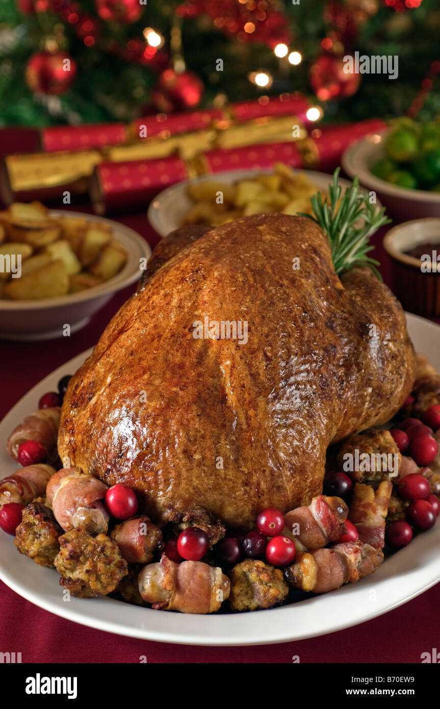 Christmas dinner Roast turkey Food Stock Photo