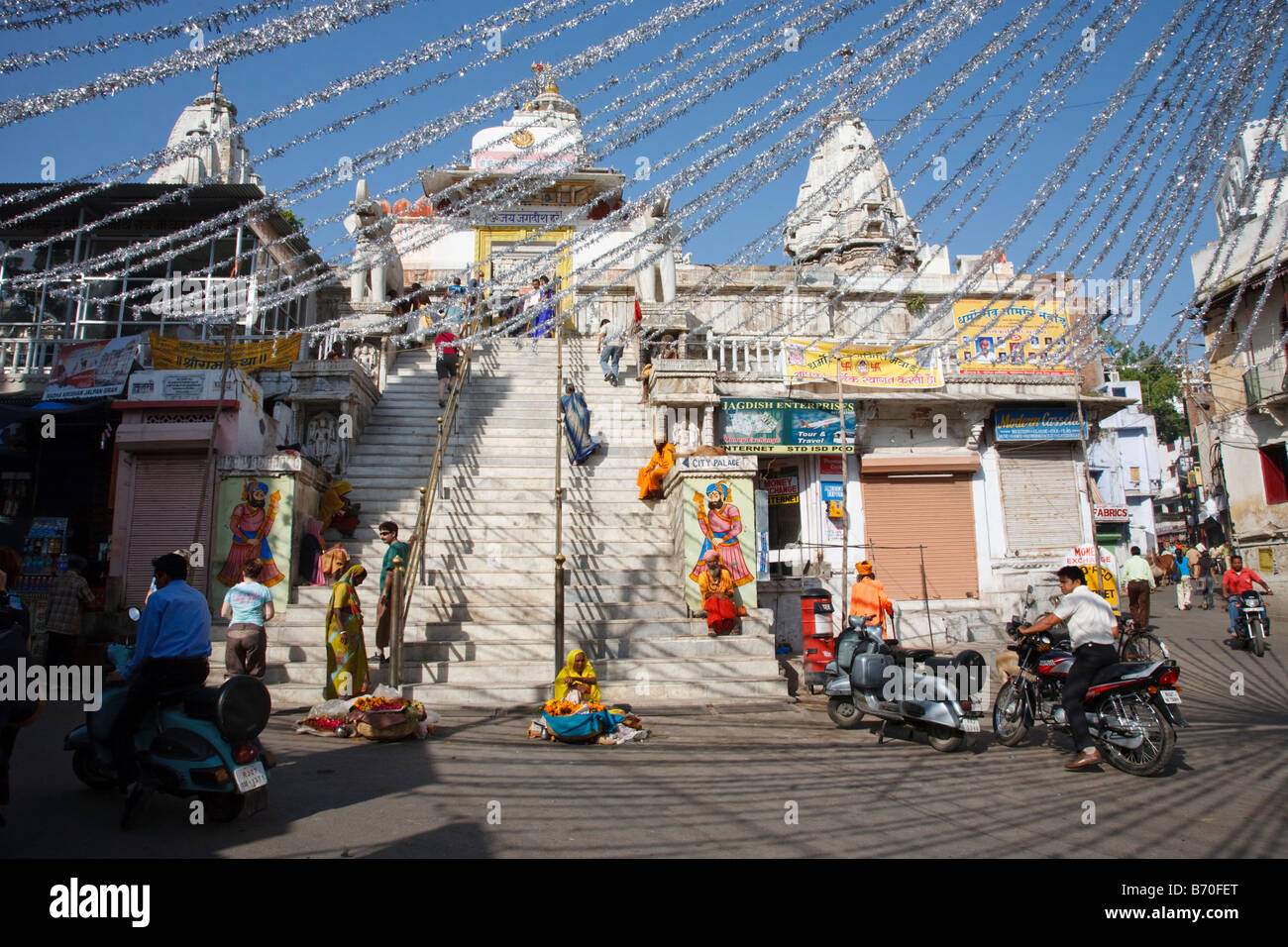The steps to Jagdish Temple, Udaipur, Rajasthan, India Stock Photo