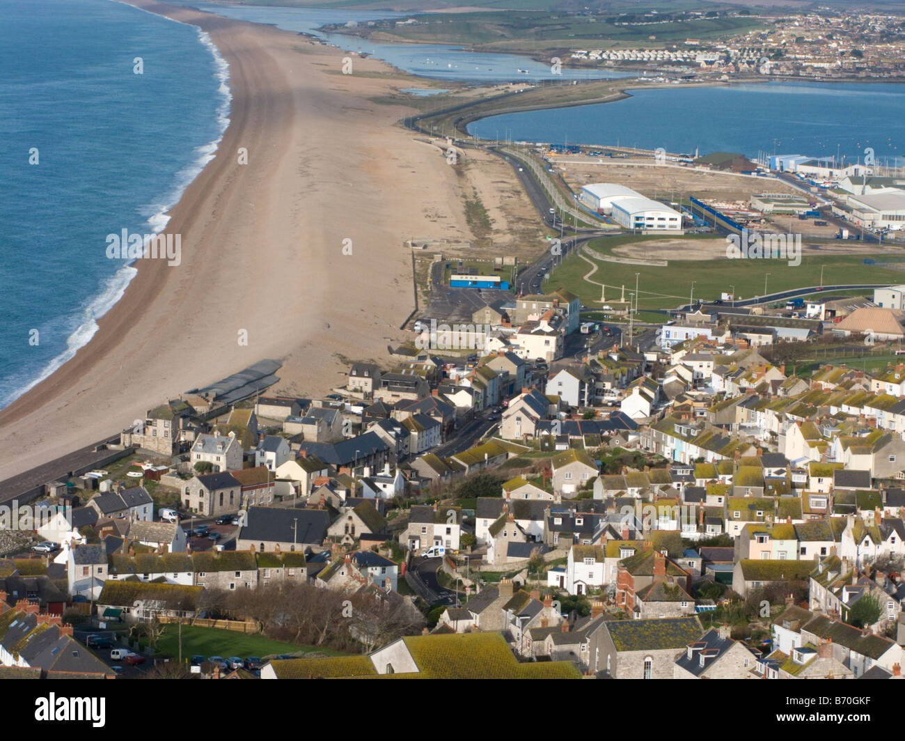 Panoramic view of Fortuneswell, Isle of Portland, Dorset, UK Stock